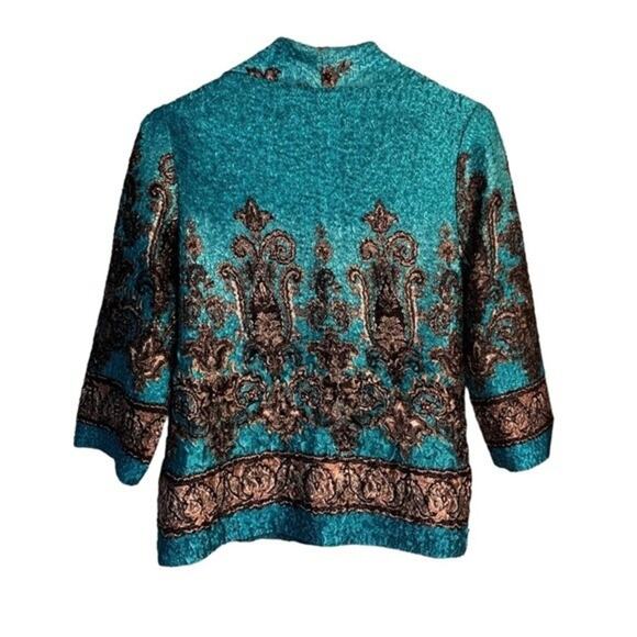 Joni B Textured Abstract Design Button Down Blouse . Size Medium. - Picture 2 of 7